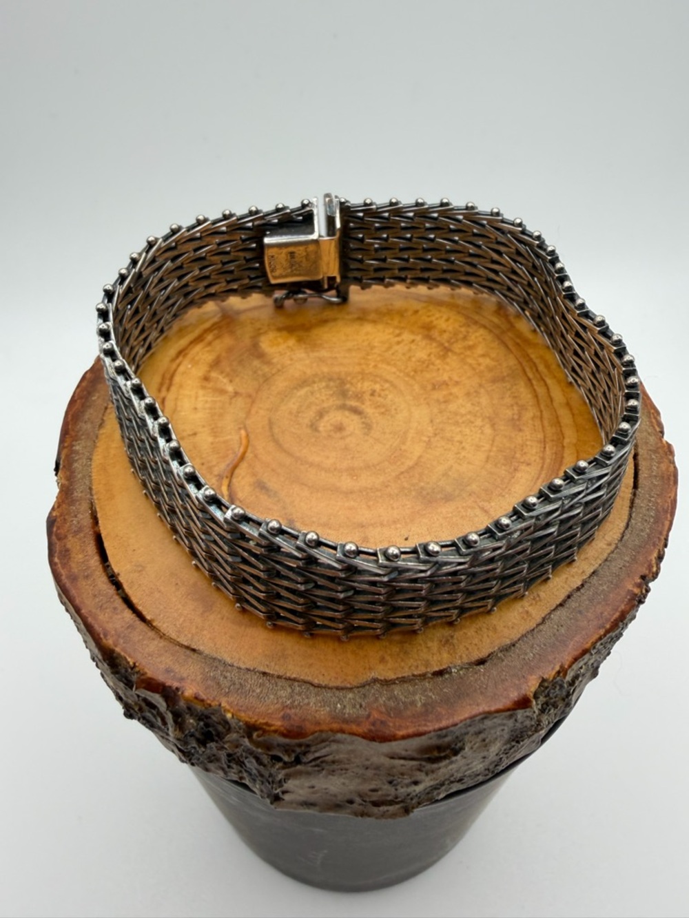 Milor - Sterling Silver Mesh Link Bracelet 14.6mm 7” - 22.79g